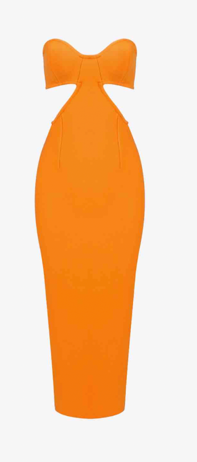 Orange Cutout Maxi Dress